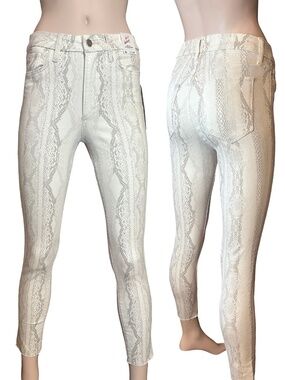Joe's Jeans Hi Rise Honey Curvy Skinny Ankle Pants Snakeskin Print Rayon Blend